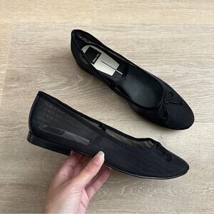 NEW Dolce Vita Mesh Cadel Black Bow Flats 9.5